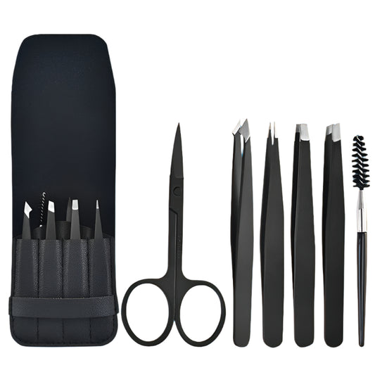6-piece Eyebrow Clip Eyebrow Pliers Eyebrow Pliers With Eyebrow Brush - Beauty Jar