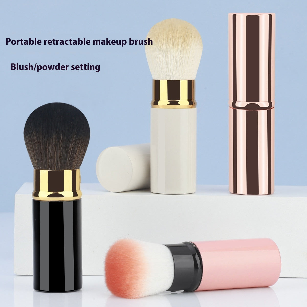 Portable Retractable Cosmetic Brush Soft Wool Thickened Aluminum Tube Beauty Tools - Beauty Jar