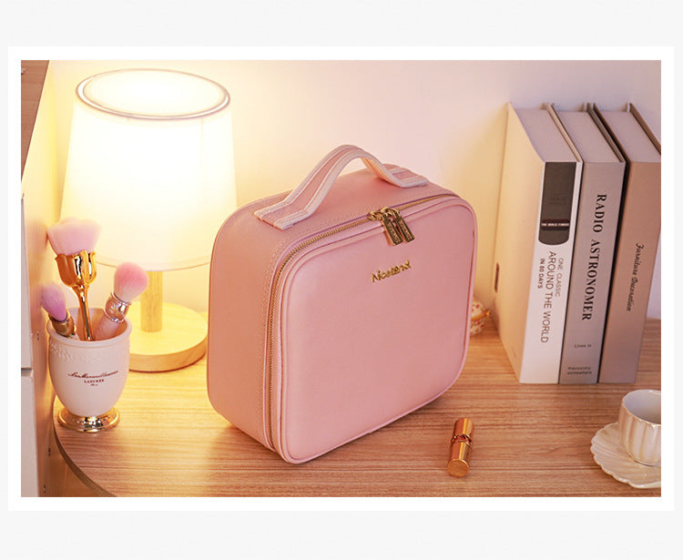 Mirror And LED Light Cosmetic Bag Skin Care Storage Box - Beauty Jar